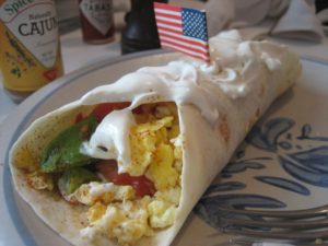 Burrito with American Flag on Toothpick