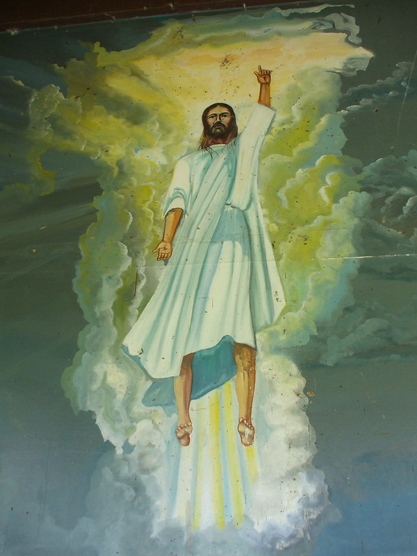 Jesus ascending into Heaven