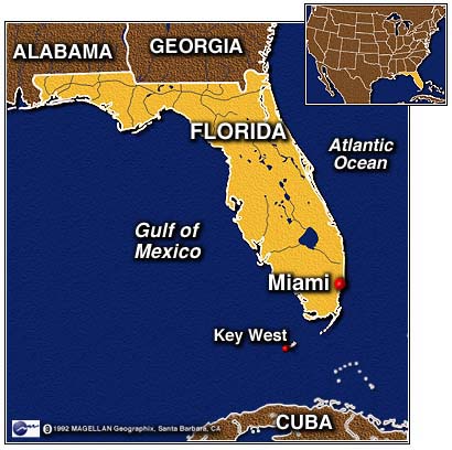 Map of state of Florida