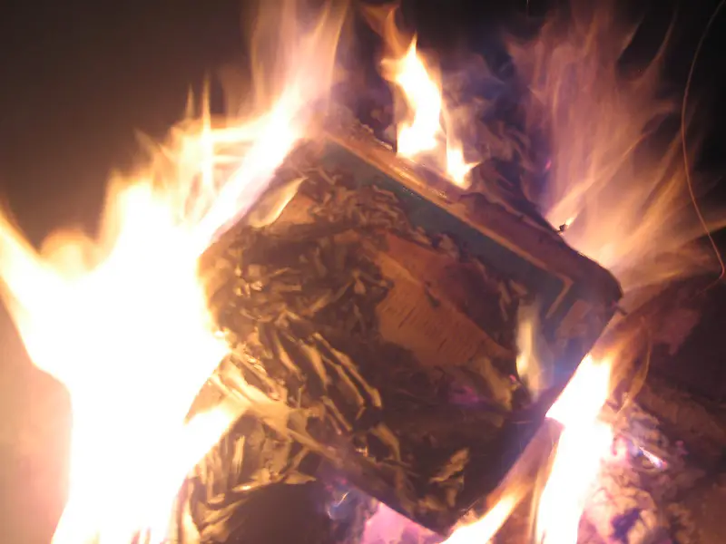 History Book on Fire