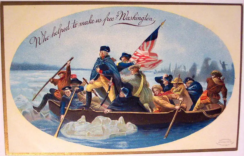 Picture of Washington crossing the Delaware River