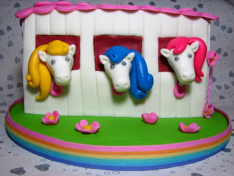 Horse Stable Birthday Cake