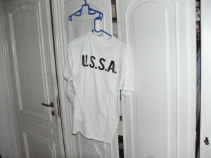 USSA Shirt on a hanger
