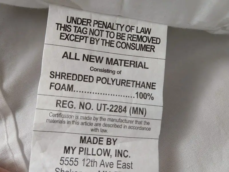 Under Penalty of Law Do not Remove This Tag on MyPillow