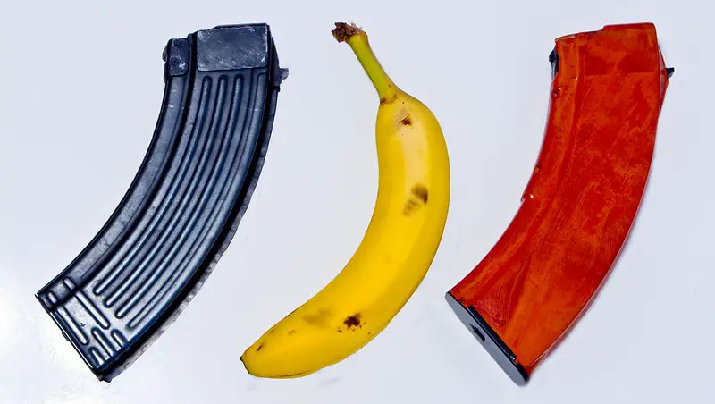 Banana with ammo clips