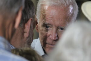 Joe Biden looking frightened..
