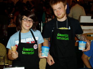 Young Adults wear Domestic Terrorist aprons