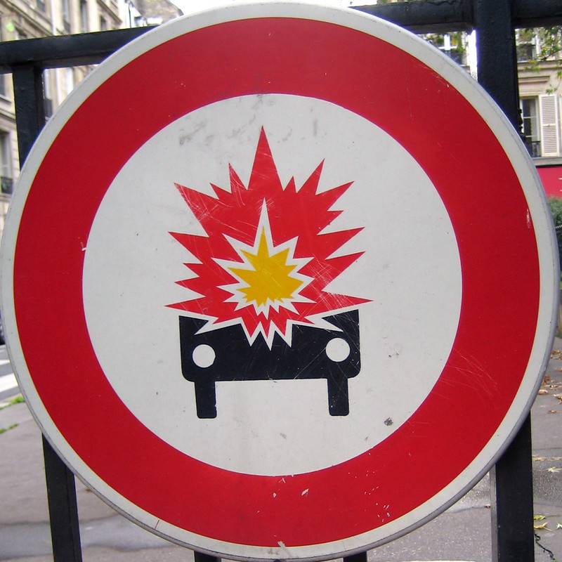 Exploding Car Sign