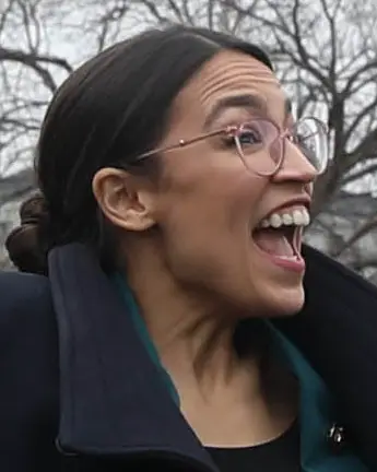AOC laughing face
