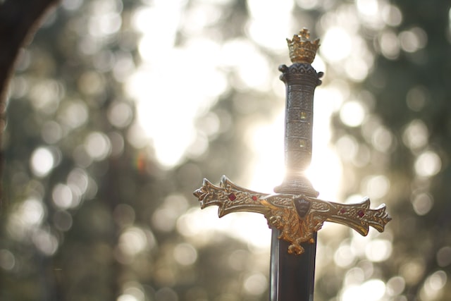 Sword displayed in Sunlight