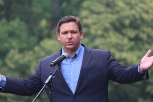 Desantis with arms open wide